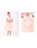 Peach Lace Tulle V Back Flower Girl Dress